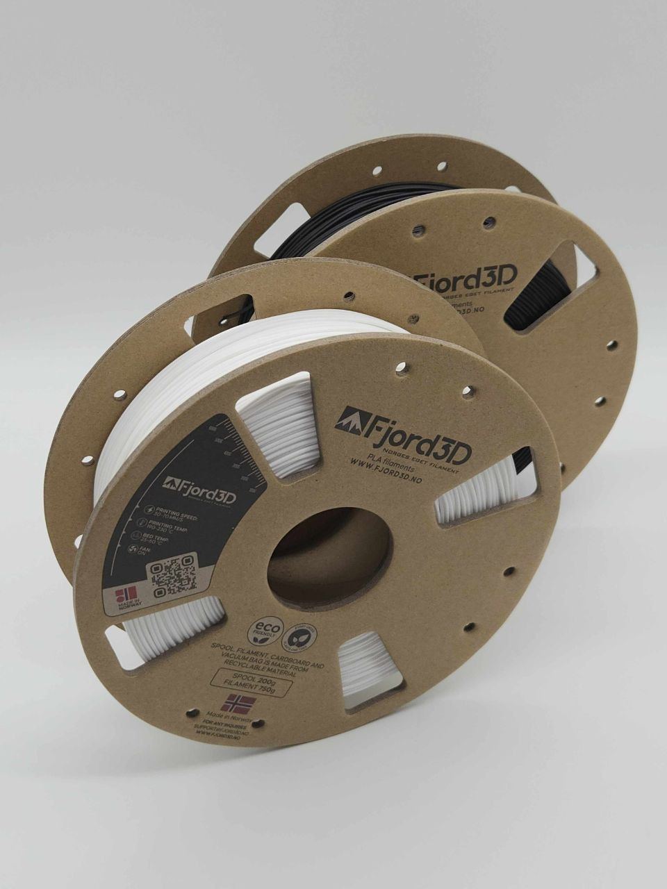 Finished Fjord3D spools with PLA filament produced in Norway